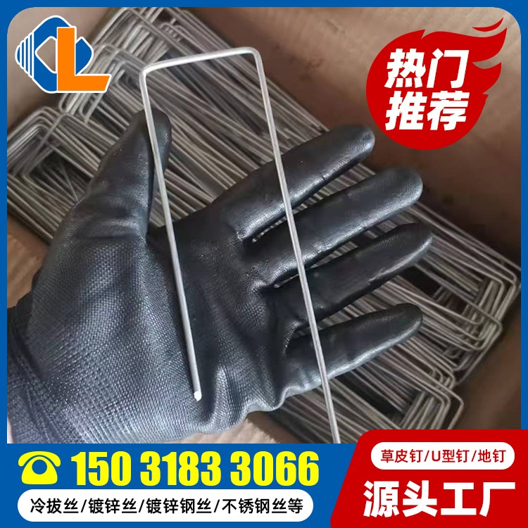 土工格栅固定U型钉 不锈钢草坪钉 U型地钉 U型草皮钉